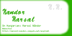nandor marsal business card