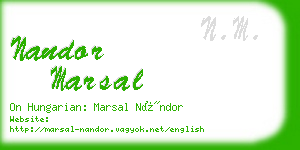 nandor marsal business card